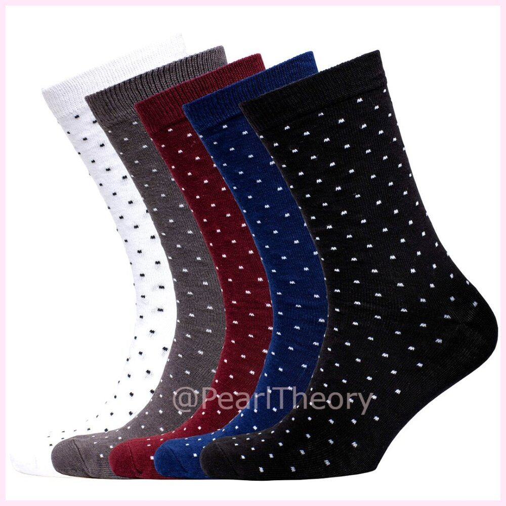 Premium Cotton Dress Socks For Men - 5 Pack Crew Socks
